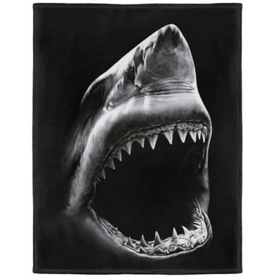 Image de YISUMEI 150x200 cm Couverture Flanelle Douce D¨coration de Canap¨ Lit Automne et Hiver Requin Noir,Noir