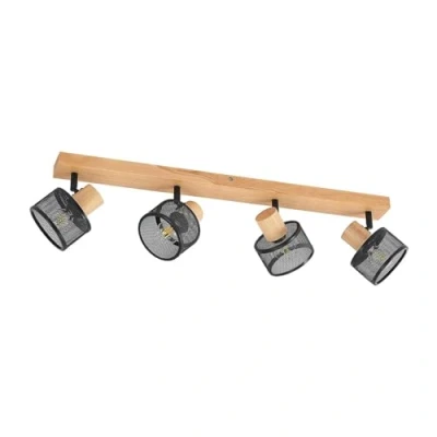 Image de Lindby Spot Evinora à intensité variable (Moderne) en Marron Bois e. a. pour Salon &amp; Salle manger (à 4 lampes, E14), Lampe encastrable, plafonnier, applique
