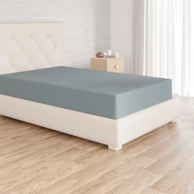 Image de Amazon Basics Drap Housse, 90 x 190 30 cm, en Polyester Microfibre pour Matelas Épais jusqu&#039;à Bleu Spa