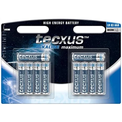 Image de TECXUS Lot de 10 Piles Alcalines Maximum LR03 AAA (Micro) 1.5 V