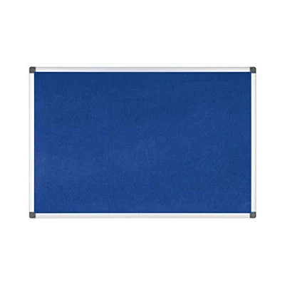 Image de Bi Office Tableau d&#039;Affichage en Feutre Bleu Maya, Cadre Aluminium, 90x60 cm