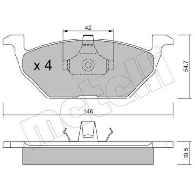 Image de Kit de plaquettes frein, frein à disque METELLI 22 0211 0
