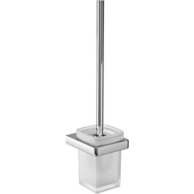 Image de Emco Trend Brosse WC avec poignée et Support en métal, de qualité supérieure, Montage Mural, récipient Verre Cristal, chromé