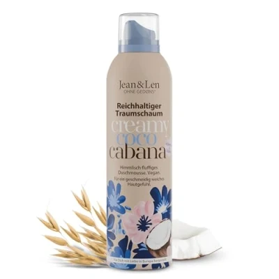Image de Jean &amp; Len Mousse Riche de Rêve Coco Lait d&#039;Avoine, Technologie Gel to Mousse, avec vitamine E et glycérine végétale, douche, sans parabènes silicones, 200 ml