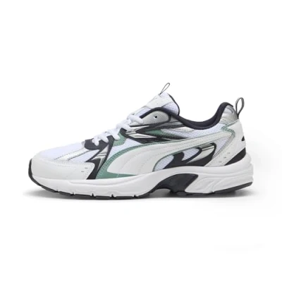 Image de PUMA Mixte MILENIO Tech Basket, White Green Moon New Navy, 44.5 EU