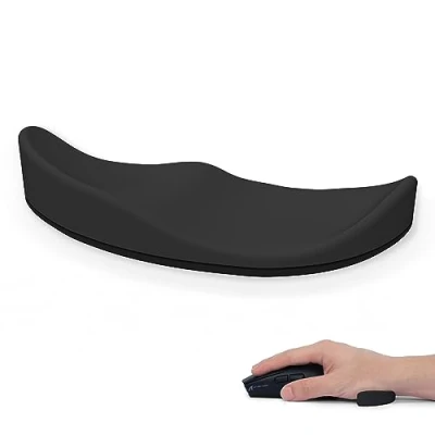 Image de Attack Shark Repose Poignet de Souris en Silicone, Support Ergonomique, Empêche Le RSI, Glisse Douceur, Portable Léger, pour la Maison, Bureau, Jeu Main Droite Noire