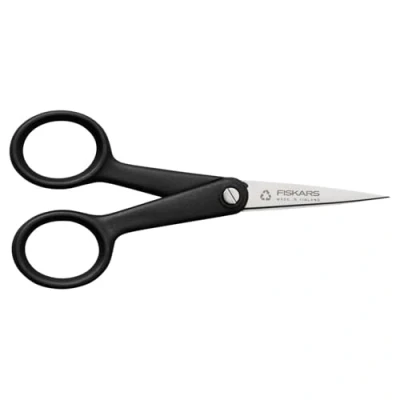 Image de Fiskars ReNew Ciseaux, Longueur : 12,4 cm, Inox recyclé/plastique recyclé, Functional Form, Noir, 1074541