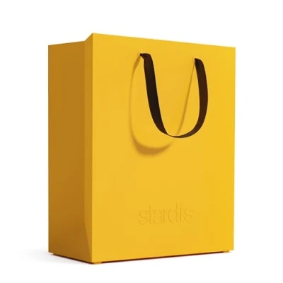 Image de stardis binbox, corbeille à papier design rectangulaire, élégant bac papiers avec poignées pour bureau, poubelle de bureau en plastique, jaune soleil