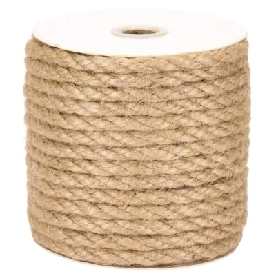 Image de Corde de Jute Naturelle Tosadée 8mm Longueur 20m, Ficelle Cordage pour Bricolage, Jardinage, décoration, artisannat
