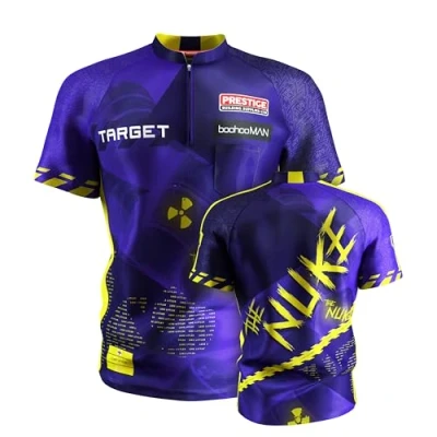 Image de Target Darts Luke Littler Dart Chemise 2025, 8 Ans Championnat du Monde de fléchettes pour Enfants, Coolplay sans col Youth, Cibles Children, The Nuke Player Edition T Shirt