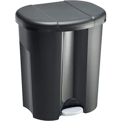 Image de Rotho Trio Poubelle 1X 10 l 2X 15 pour la Séparation des Déchet s avec Couvercle et Pédale, Plastique (PP) sans BPA, Noir, 1 X + 2 (49,0 42,0 58,5 cm)
