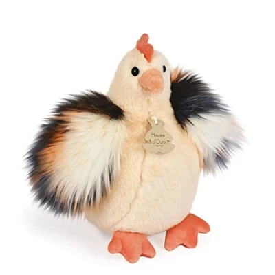 Image de Histoire d&#039;Ours Peluche Poule Animal de la Ferme Poulette Beige 20 Cm Douce et Mignonne Idée Cadeau Naissance Anniversaire Fille Garçon HO3162