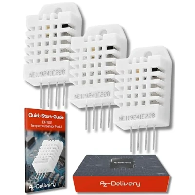 Image de AZDelivery 3 x capteur numérique de température et d&#039;humidité DHT22 AM2302 Compatible avec Arduino Raspberry Pi, e Book Inclus !