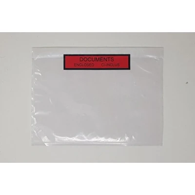 Image de Pochette A5 porte documents adhésives transparente d’Expédition autocollante pour petit colis 228 x 165 mm (A4 plié en 2) collante insertion des (250)