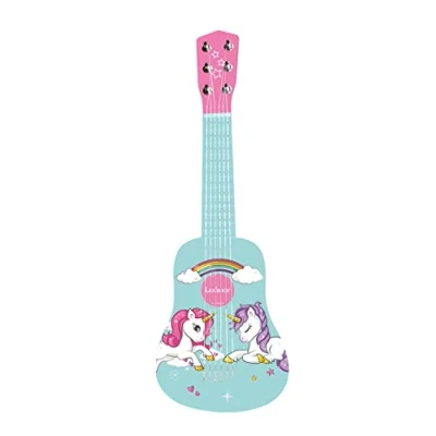 Image de Lexibook première Guitare en Bois Licorne, 6 Cordes, 53 cm, Guide Inclus, Rose/Bleu, K205UNI