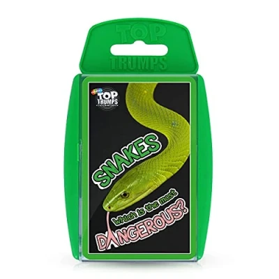 Image de Top Trumps Jeu de Cartes Snakes Classics, apprenez des Faits intéressants sur Le King Cobra, l&#039;Adder la Mort et Serpent d&#039;herbe dans ce éducatif, Plus 2 Joueurs Font Un Excellent Cadeau