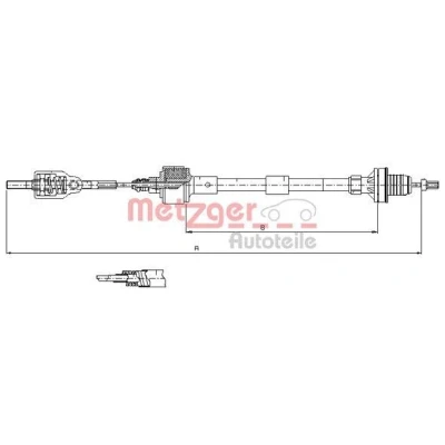 Image de METZGER 11.2533 Câble d&#039;Embrayage COFLE OPEL: Corsa B 3/5 portes, C portes