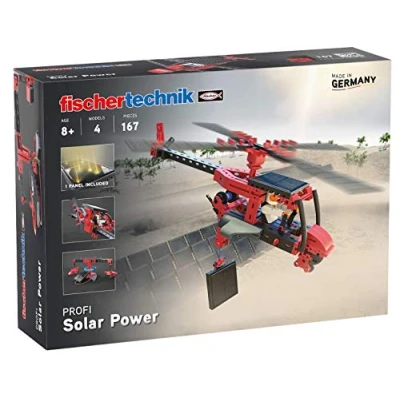 Image de fischertechnik 559882 Profi Solar Power jeu de Construction pour Enfants, Jouet d&#039;expérimentation sur l&#039;énergie Solaire, à partir 8 Ans, 559882, Red, Centre