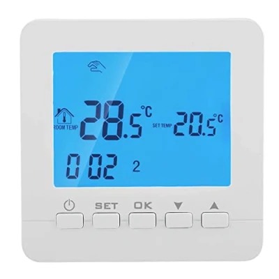 Image de C LOGIC Thermostat de chauffage numérique programmable, installation murale facile, 2 câbles, fonctionnement avec piles, contrôle la température pour chaudière à gaz