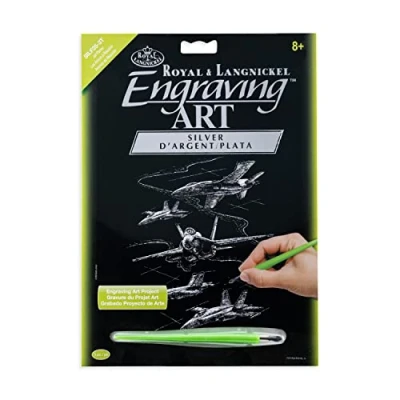 Image de Royal &amp; Langnickel SILF25 Gravure d&#039;art arc argent Taille A4 Avions Jets