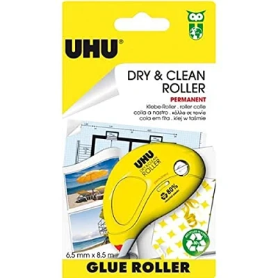Image de Uhu Dry &amp; Clean Roller 50465 Colle Applicateur Permanent Jetable Jaune