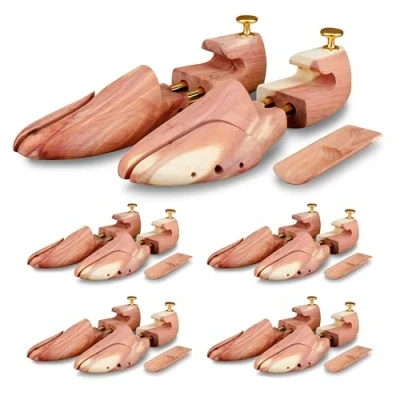 Image de Langer &amp; Messmer 5 paires embauchoirs en bois de cèdre (pour hommes et femmes) chausse pied compris, pointures double taille 34 à 50, l&#039;original (38/39)
