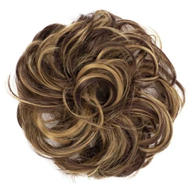 Image de CAISHA Postiche Choucho Avoir Les Cheveux Relevés Volumineux Bouclé Chignon Châtain Brun Blond Foncé Mix G40A