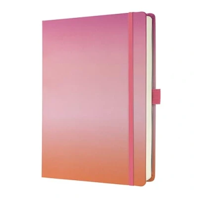 Image de SIGEL JB103 Jolie Carnet de notes, Gradient Sunset, pointillés (réglure dot), 120 g/m², 17 x 22 cm, couverture rigide, 200 pages, rose, orange