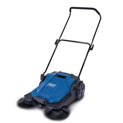 Image de Scheppach Balayeuse manuelle S800 Largeur de balayage : 650 mm Puissance surface 2600 m²/h Panier collecteur 20 l Système efficace à 3 brosses Convient pour les feuilles,