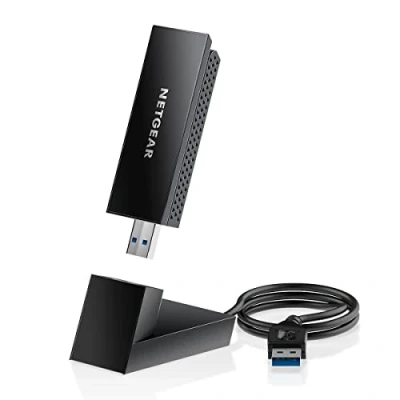 Image de NETGEAR Nighthawk Clé USB (A8000), Adaptateur Ethernet WiFi 6E AXE3000, Dongle sans Fil pour Ordinateur Portable ou de Bureau. Jusqu’à 3 Gbit/s. Compatible PC Toutes générations