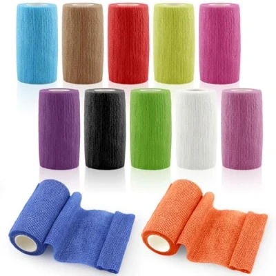 Image de Zosenyer Bandage Autoadhésif, 12 Rollen x 10cm 4,5m Bande Cohésive pour Premiers Secours, Elastoplast Adhésive Poignet, Cheville, Vet Wrap, Chien