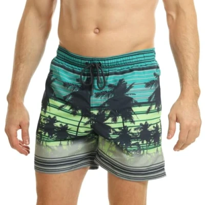 Image de Ript Performance Hommes Essentials Short de bain à séchage rapide avec protection solaire UV 50, Tilleul/Bleu, 2XL