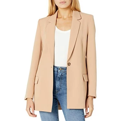 Image de The Drop Blazer Long Blake pour Femme, Pralina, 3XL Grande Taille