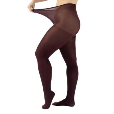 Image de CALZITALY Collants Grandes Tailles Opaques, Collant Extra Large, 60 DEN, L, XL, 2XL, 3XL, 4XL, Made in Italy (4XL, Lie de Vin)