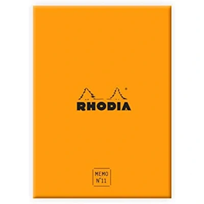 Image de RHODIA 194050C Coffret Bloc Memo N11 Orange A7 8,5 x 11,5 cm Ligné 240 Feuillets Détachables 80 g/m² Pratique et Compact Collection Rhodiatime