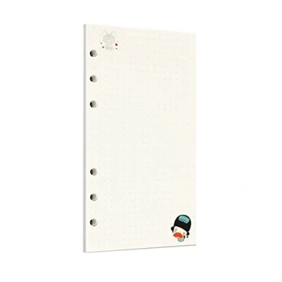 Image de Zelten Recharge de papier perforé multicolore 45 feuilles 90 pages Pour reliure à 6 trous Journal intime rechargeable (A6, Fairy Tale Dotted)