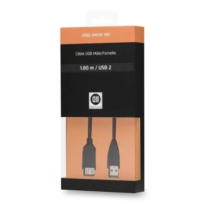 Image de D2 Diffusion D2RALUSB180 câble USB 2.0 1,8 m A Noir Neuf