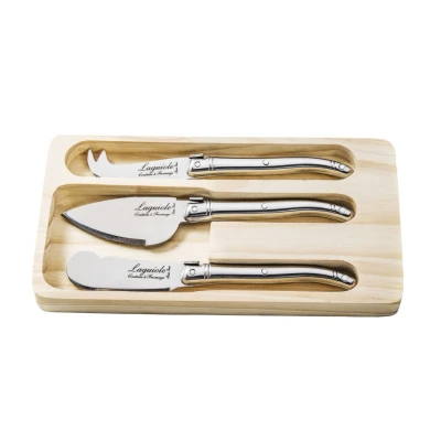 Image de Ensemble de couteaux à fromage Laguiole Style Vie en acier inoxydable dans une boîte cadeau