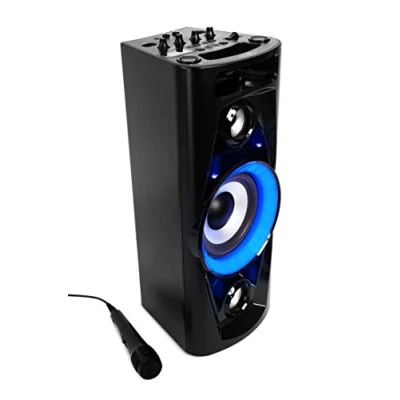 Image de Système karaoké Reflexion PS07BT Spécificités Hi Fi: avec fonction karaoké, microphone, lumière dambiance, rechargeable