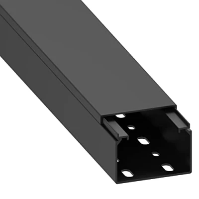 Image de Habengut Conduit de câble (avec Trou Montage dans Le Fond) 40 x 60 mm, en PVC, Couleur : Noir, Longueur 1 m
