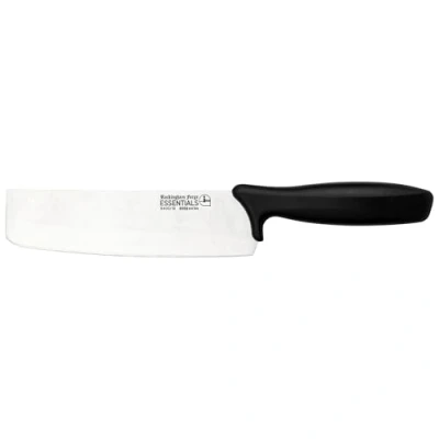 Image de Rockingham Forge 8007NK Essentials 7“ Couteau Japonais Nakiri en Acier Inoxydable, poignée Pom, inxoydable, Noir, 7&quot;