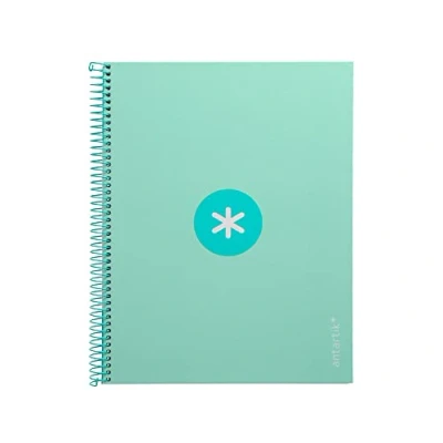 Image de Antartik Cahier à spirale leiderpapel a4 micro couverture doublé80h 90 gr horizontal 1 bande 4 trous couleur menthe