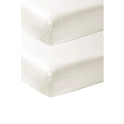 Image de Meyco Baby Uni Bed sheet (Drap en Jersey Doux de qualité, 100% Coton, Ajustement Parfait grâce à Un Cordon élastique sur Tout Le pourtour, Taille : 50/90 cm), Blanc crème
