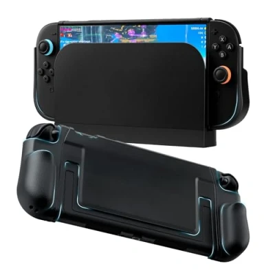 Image de Wigearss Coque pour Nintendo Switch 2, Étui ergonomique antidérapant en TPU, Accessoire Compatible avec Dock Noir