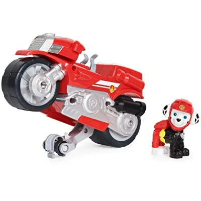 Image de Paw Patrol Pat Patrouille Véhicule + Figurine Marcus Moto Pups avec Rétrofriction et Amovible De Jouet Enfant 3 Ans