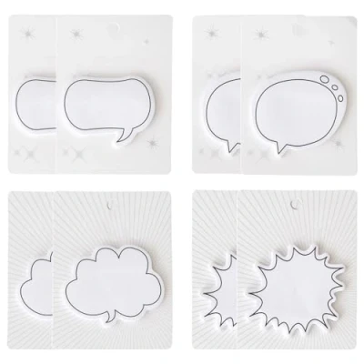 Image de Lot de 240 notes autocollantes avec bulles parole, autocollantes, mignonnes, à dans différentes formes conversation, convient pour le bureau, les réunions, (4