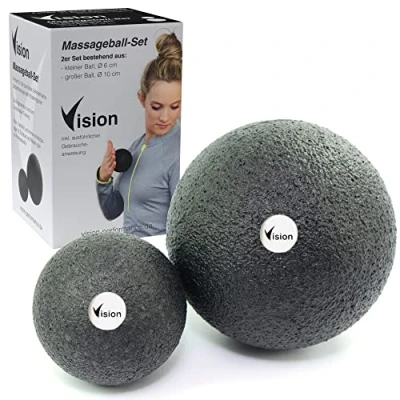 Image de Vision Kit de balles massage I 6+10 cm écologique &amp; matériau durable Automassage des fascias Libérer les tensions Triggerpunkt Therapie Colliers Régénération Recommandé par pros