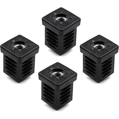 Image de Design61 Lot de 4 bouchons filetés carrés 25 x mm Épaisseur paroi : 1 à 2 Avec filetage intérieur M8