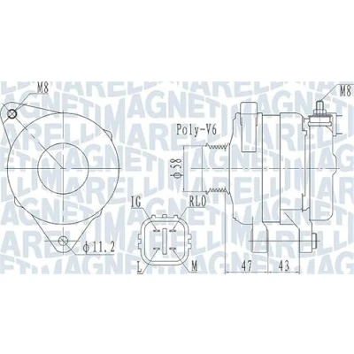 Image de MAGNETI MARELLI 063732097010 Alternateur 14V 100A TOYOTA: Yaris II 3/5 portes, Auris 5 portes