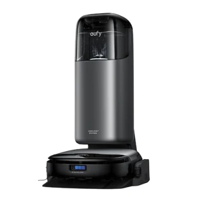 Image de eufy S1 Pro Robot aspirateur Tout en Un avec Fonction essuyage, Auto Nettoyage Always Clean Mop &amp; Eco Ozone, 8 000 PA, Levage Automatique, Brosse à serpillère, 180 min/150 m², MatrixEye,